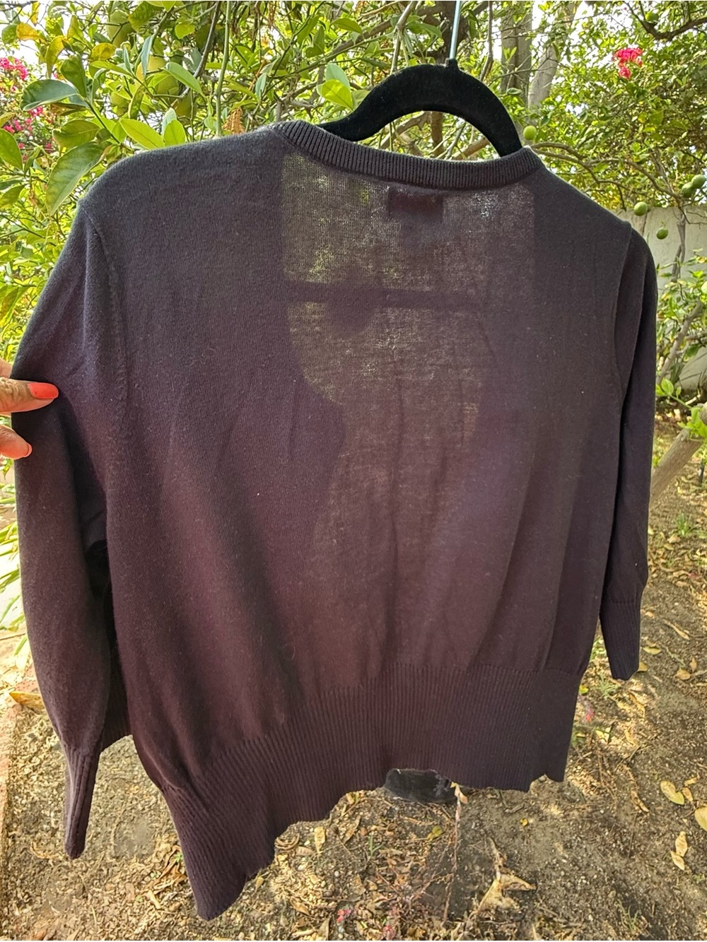 ELLE Black Ruffle-Trim Cardigan - Picture 2 of 3